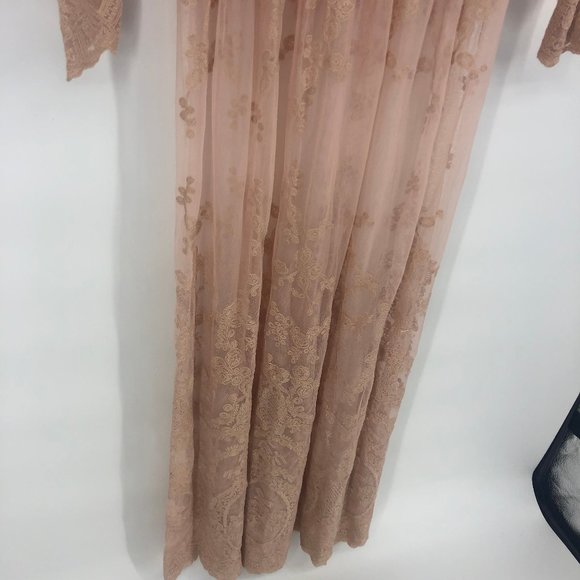 Sheer Lace Pink Amy Lynn Dress Overlay Small - Picture 6 of 10